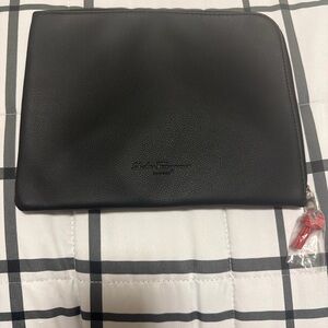 Salvatore Ferragamo Black Leather Pouch